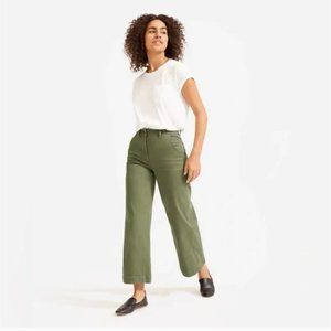 Everlane olive high waisted wide leg crop size 10